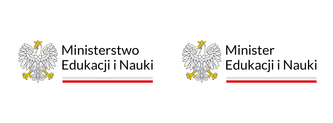 Znaki podstawowe Ministerstwa Edukacji i Nauki oraz Ministra Edukacji i Nauki Rzeczypospolitej Polskiej.