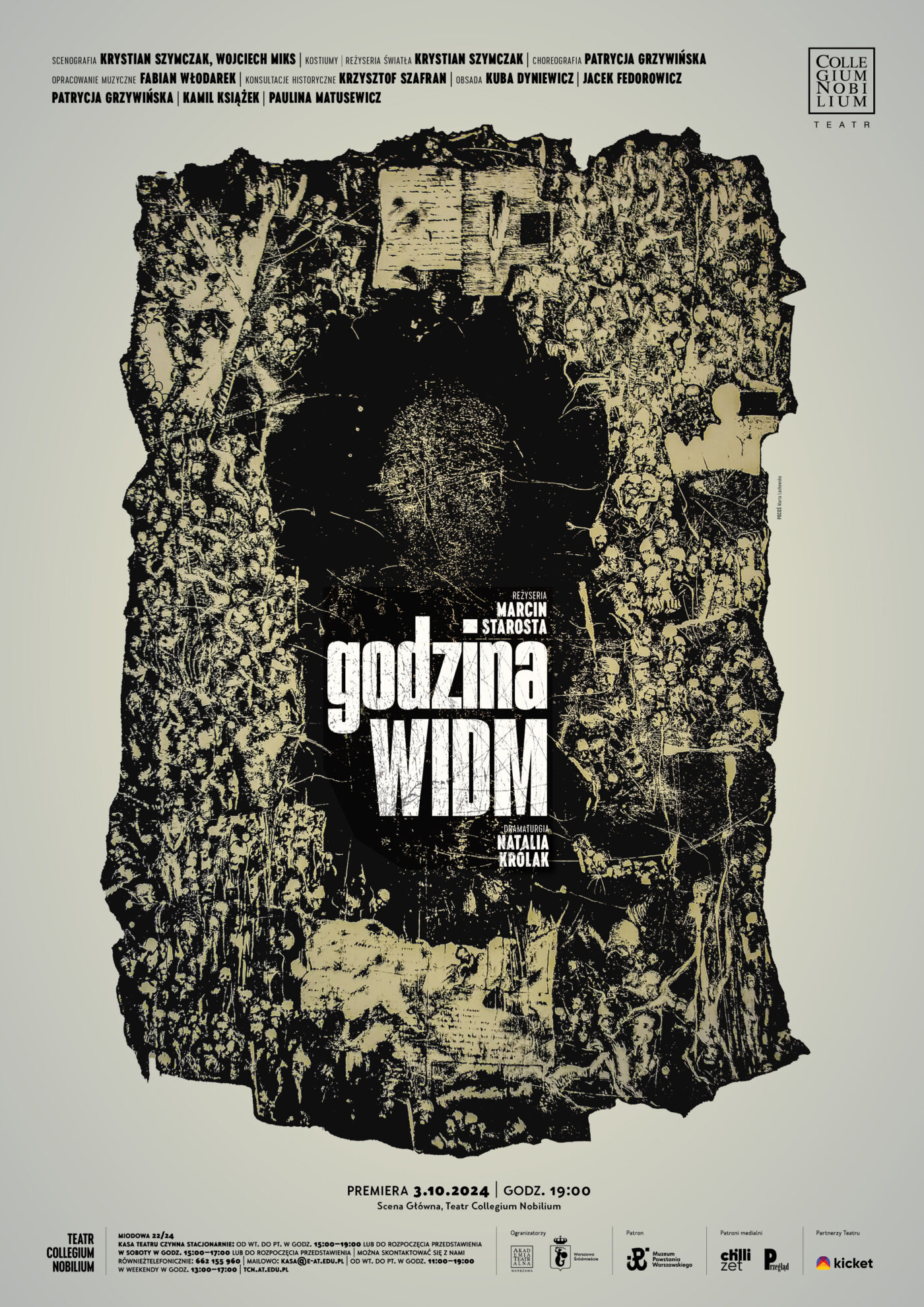 Plakat spektaklu "GODZINA WIDM"